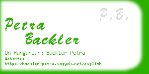 petra backler business card